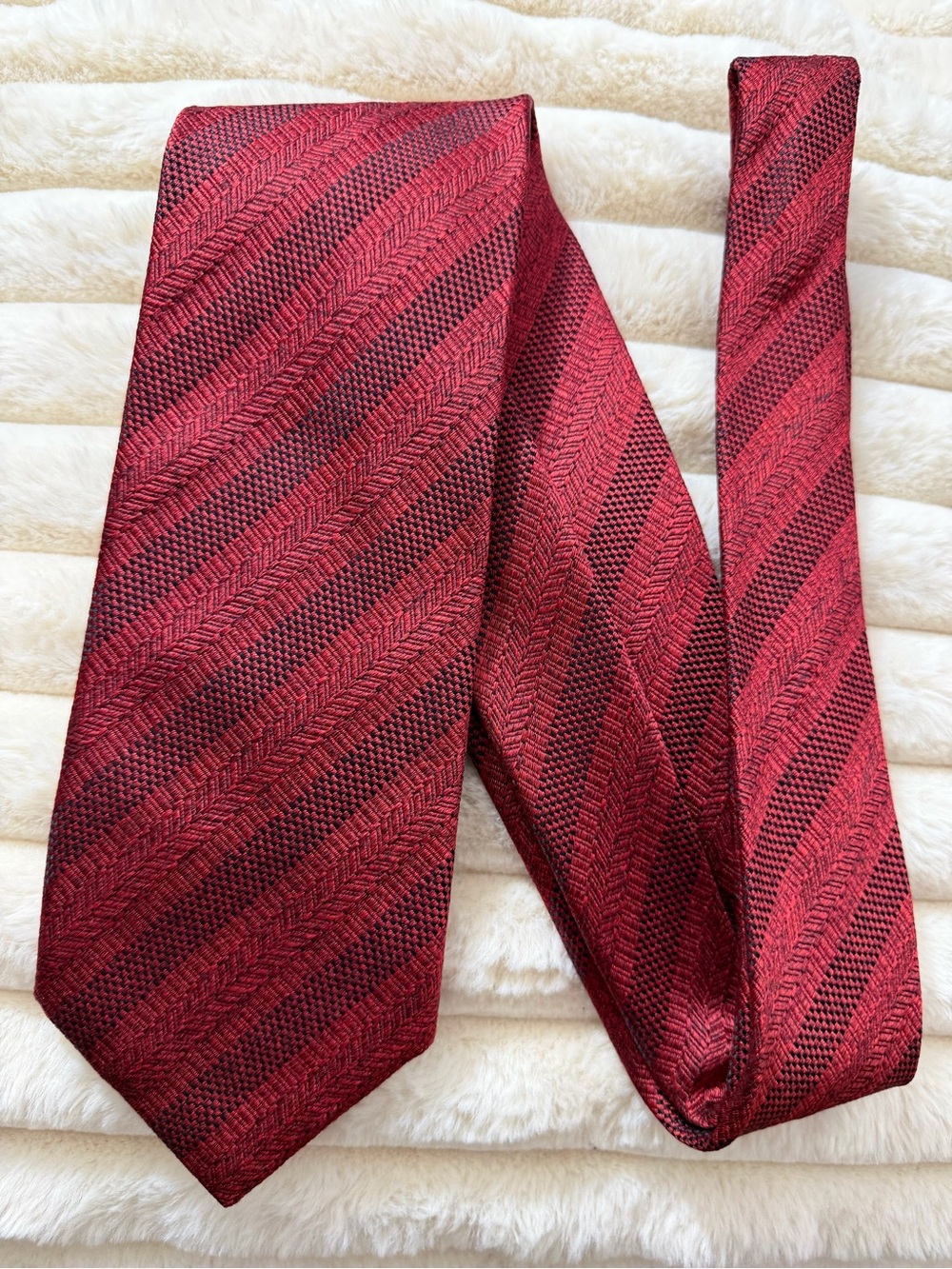 Brioni Red Striped Silk Tie